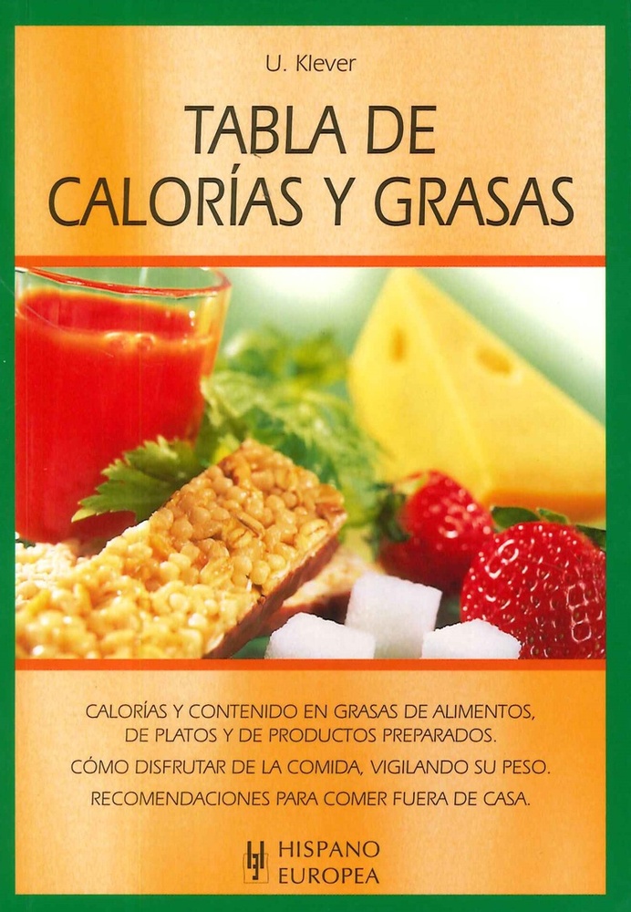 Tabla de calorias y grasas