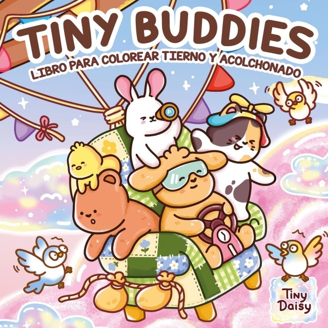 Tiny buddies. libro para colorear tierno y acolchonadito