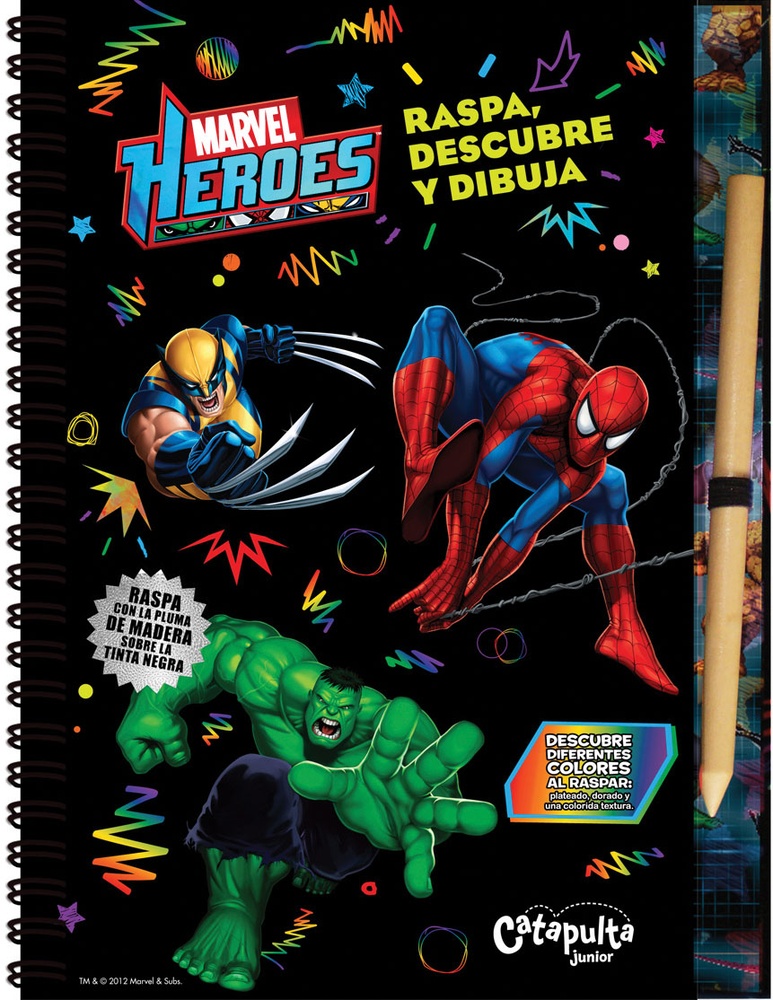Raspa, descubre y dibuja: Marvel heroes