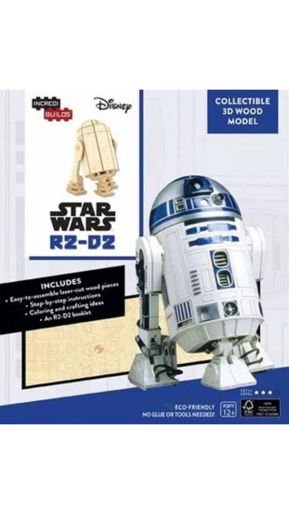 Incredibuilds - star wars - r2-d2 3d wood model