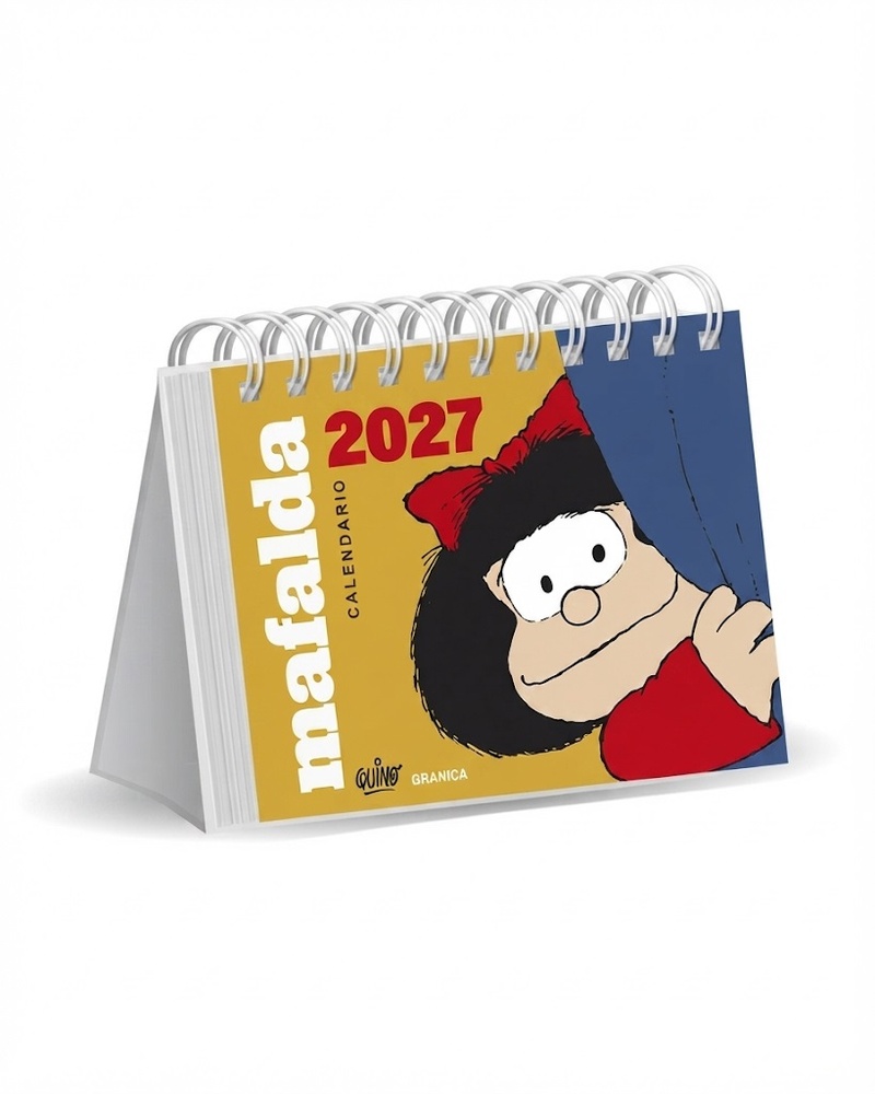Mafalda 2027 Calendario de Escritorio Amarillo sin Caja