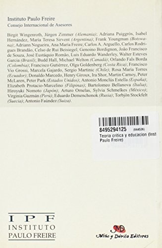 Teoría crítica y Educación (E)**