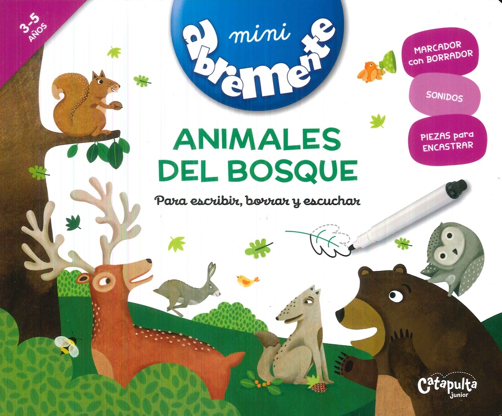 Abremente para escribir, borrar y escuchar: Animales del bosque