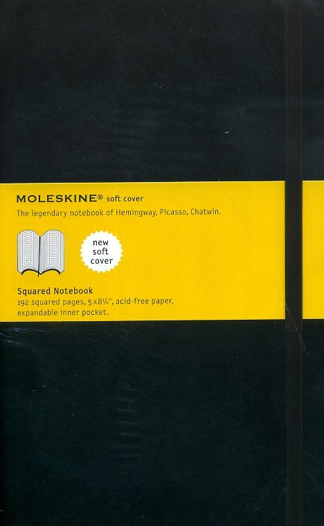 Cuaderno cuadriculado negro Flexible Large