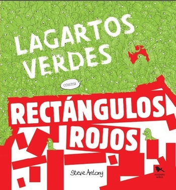 Lagartos verdes contra rectangulos rojos
