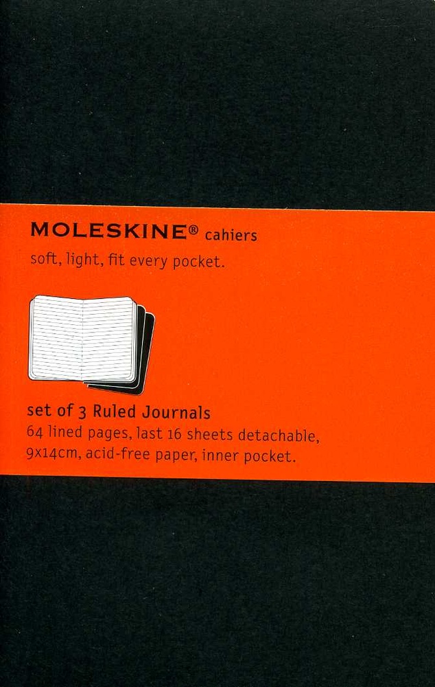 Libreta rayada negra Cahier Pocket (x3)