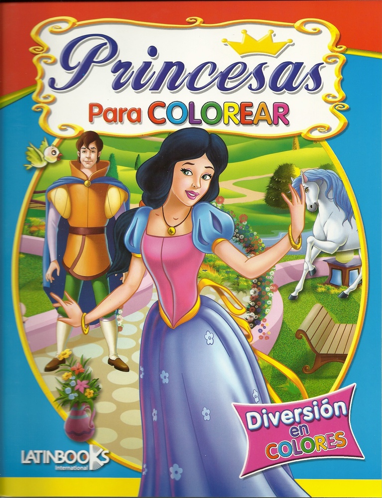 Princesas colorear - celeste