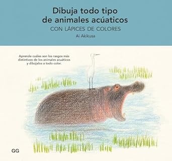 Dibuja todo tipo de animales acuáticos con lápices de colores