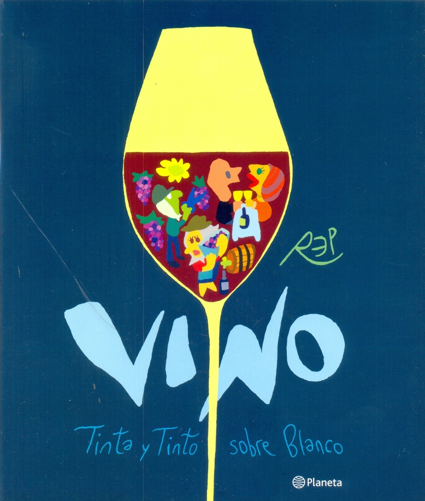 Vino. Tinta y tinto sobre blanco