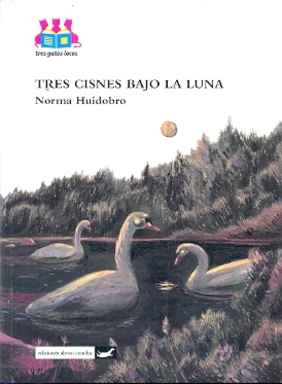 Tres cisnes bajo la luna