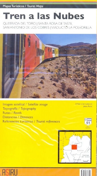 Mapas turisticos. Tren a las nubes