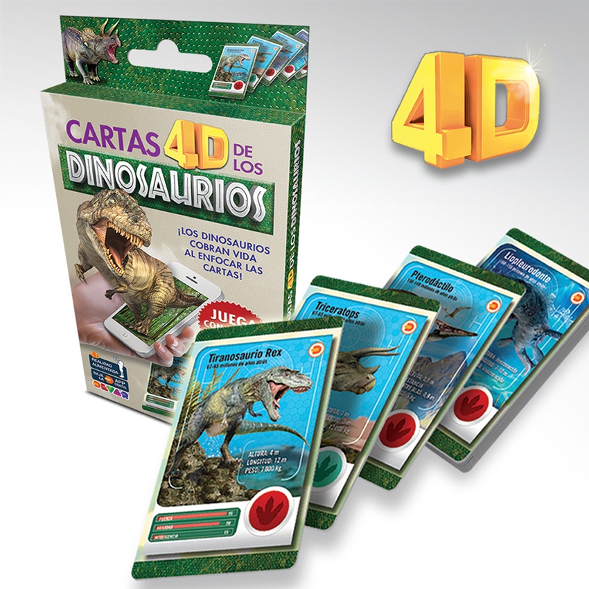 Cartas 4d dinosaurios