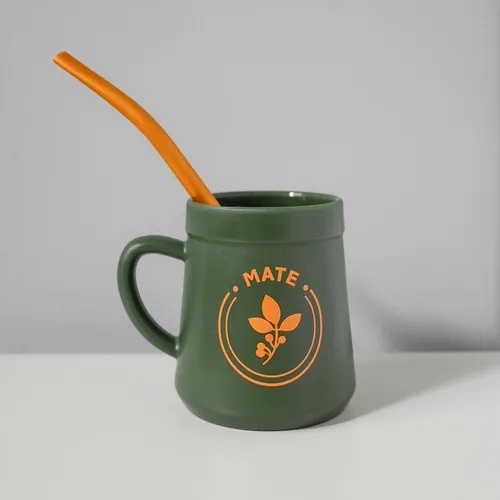 Mates plástico con Asa - Verde vintage