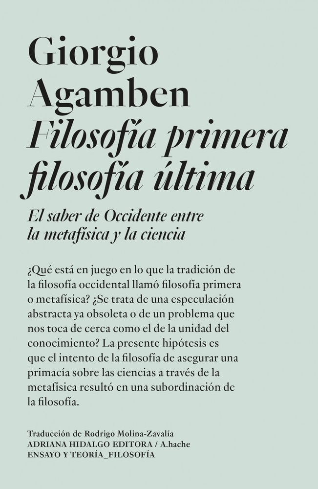Filosofía primera, filosofía última