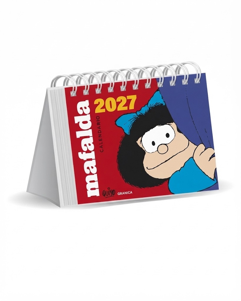 Mafalda 2027 Calendario de Escritorio Rojo sin Caja