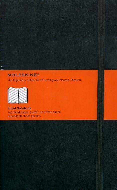 Cuaderno rayado negro Classic Tapa dura Large