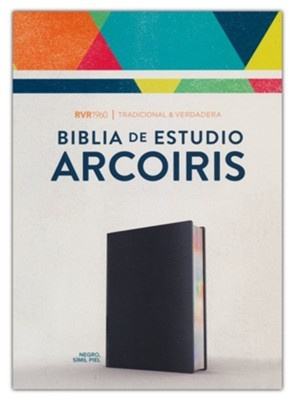 Biblia de estudio arcoiris, negro imitacion piel  RVR 1960