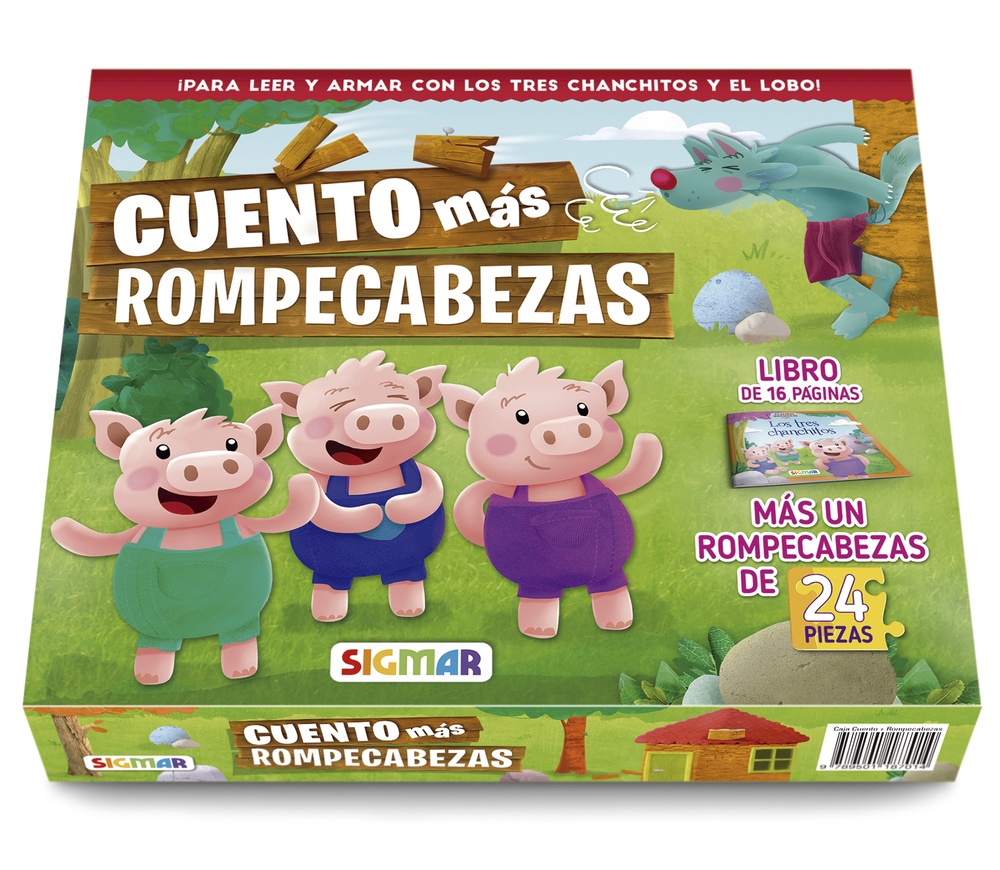 Caja cuento con rompecabezas - Los tres chanchitos