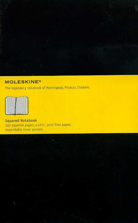 Cuaderno cuadriculado negro Classic Tapa dura Large