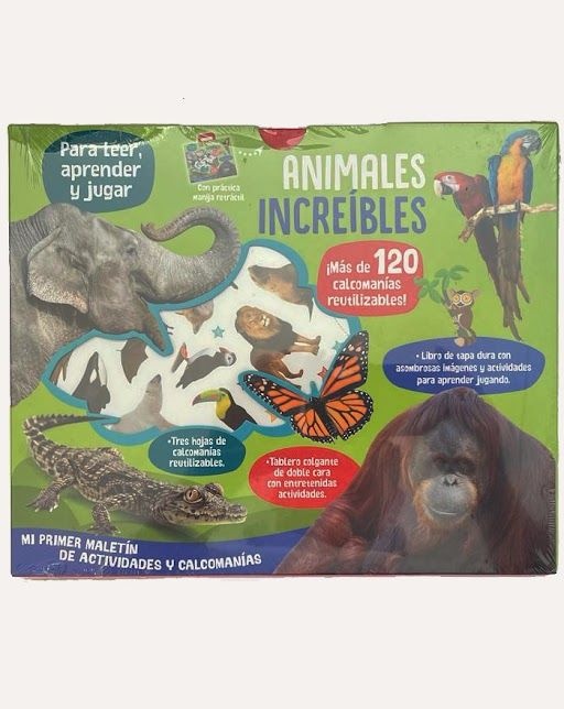 Mi primer maletín de cuentos, actividades y calcomanías - animales 
increíbles