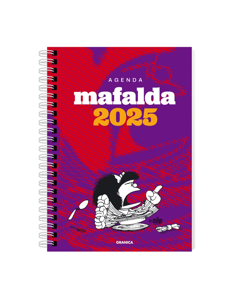 Mafalda 2025 anillada feminista violeta-rojo