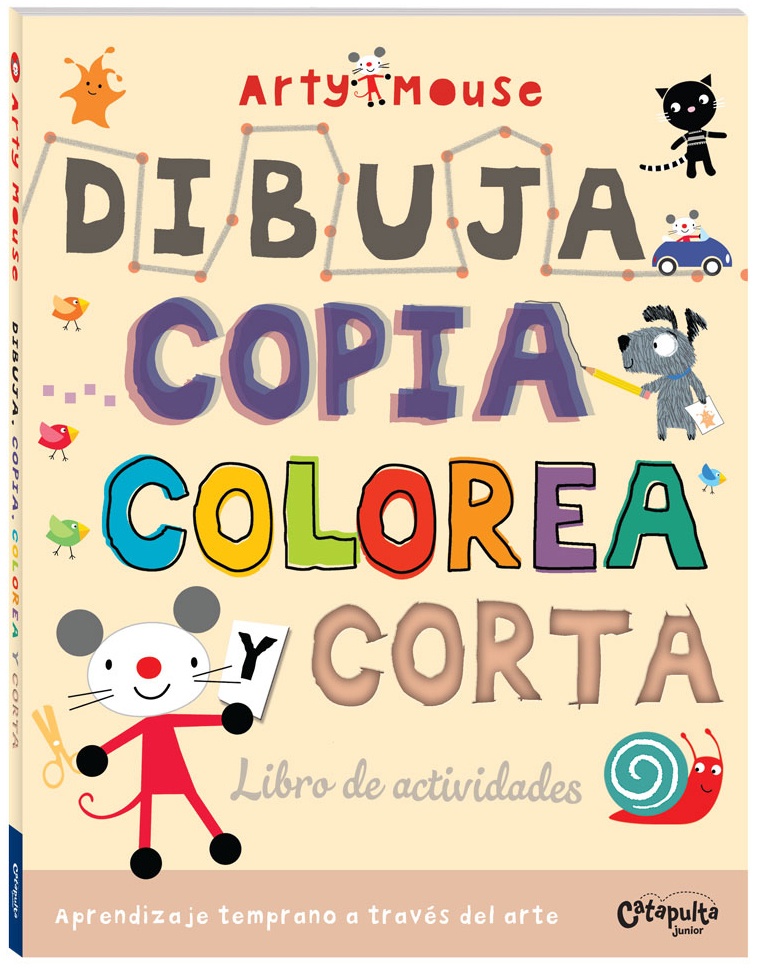 Arty Mouse: Dibuja, copia, colorea y corta