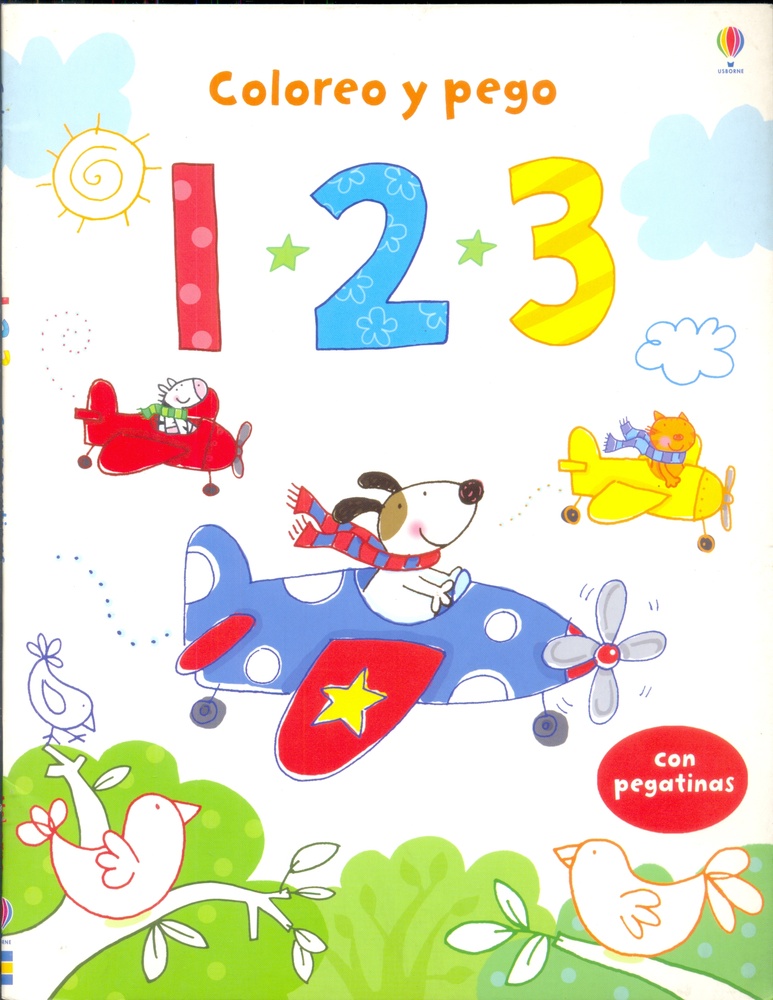 Coloreo y pego 1 2 3