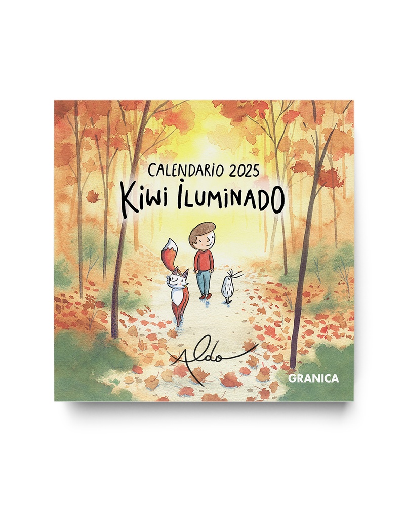 Kiwi iluminado 2025, calendario de pared