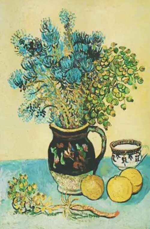 Naturaleza muerta de van gogh midi-rayado