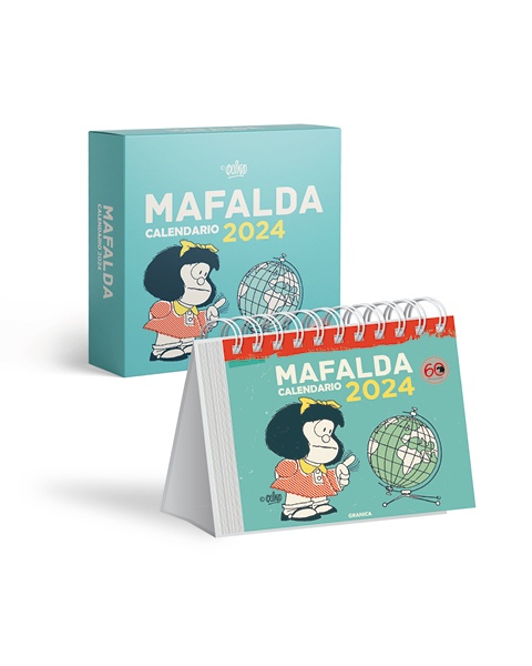 Mafalda calendario escritorio lujo 2024, turquesa