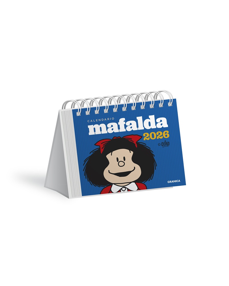 Mafalda 2026 calendario escritorio azul