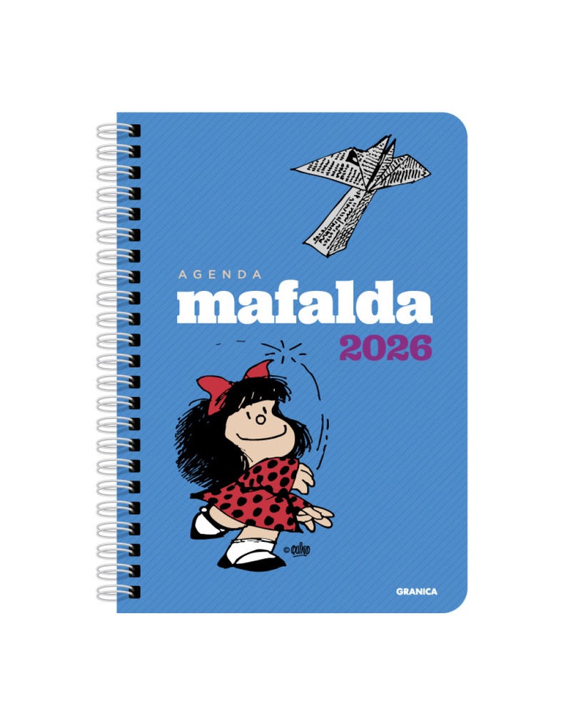 Mafalda 2026 anillada columna azul
