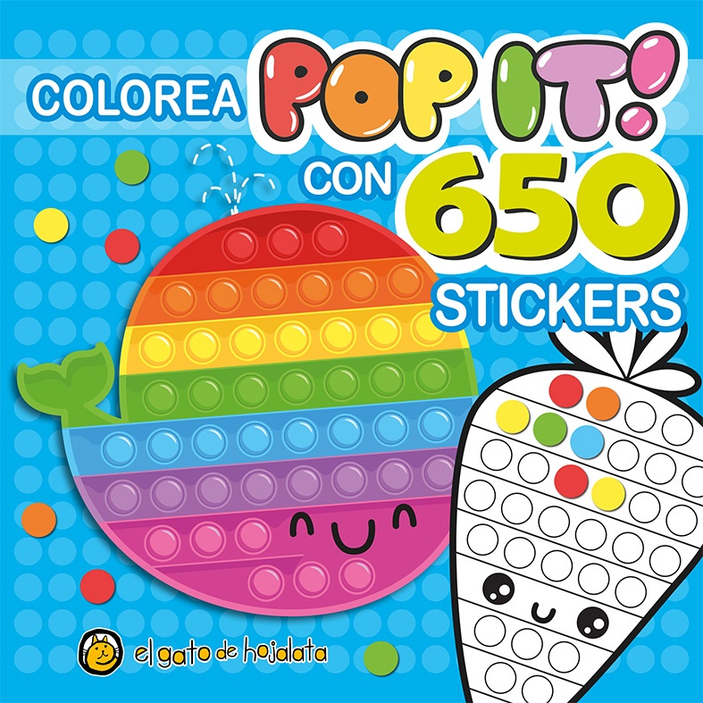 Colorea Pop It Con 650 Stickers Ballena