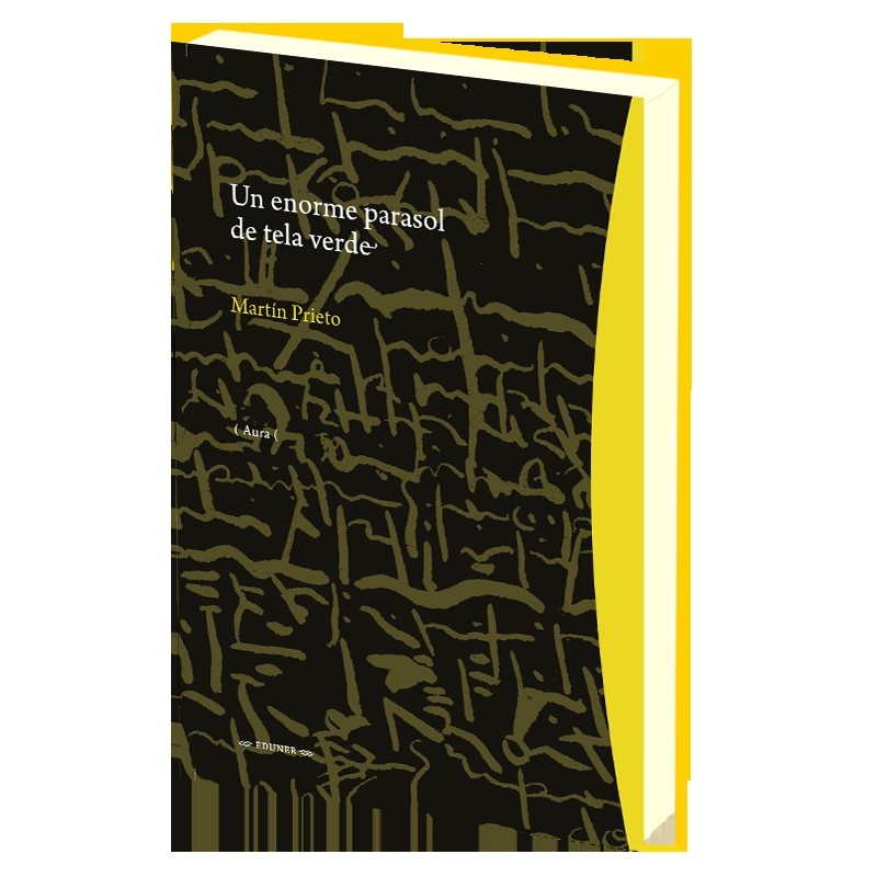 Un enorme parasol de tela verde