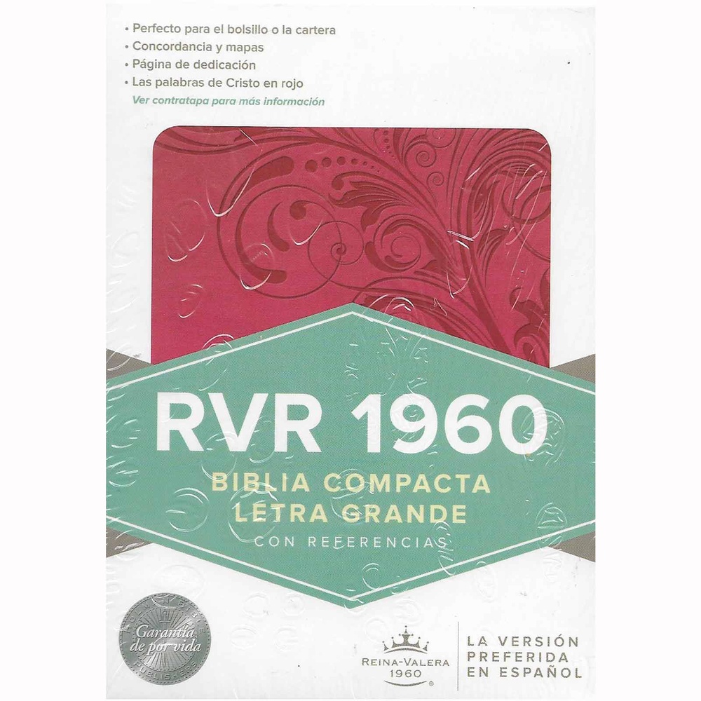 Biblia compacta letra grande, rosada RVR 1960