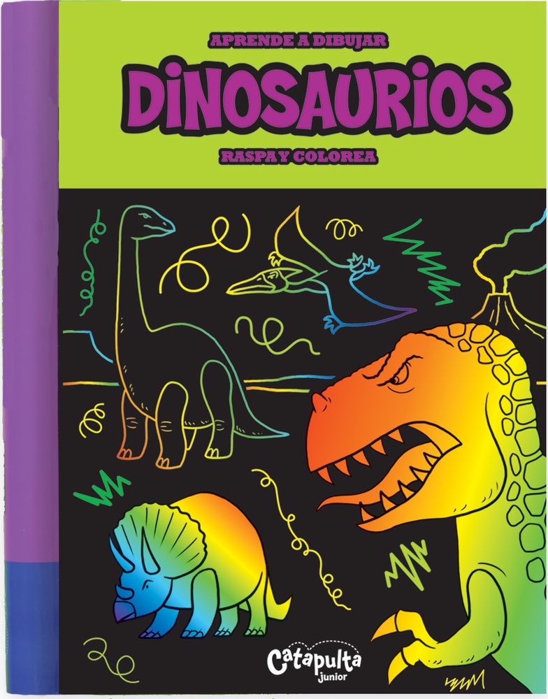 Aprende a dibujar, raspa y colorea: Dinosaurios