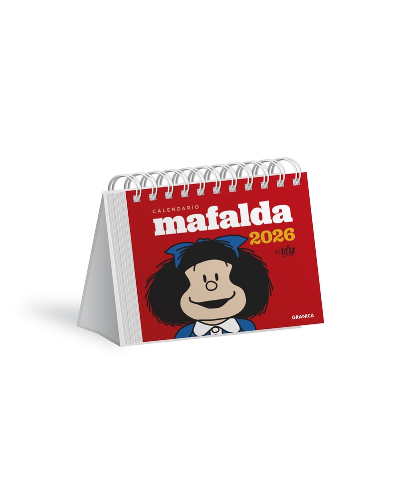 Mafalda 2026 calendario escritorio roja