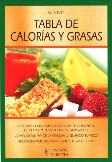 Tabla de calorias y grasas