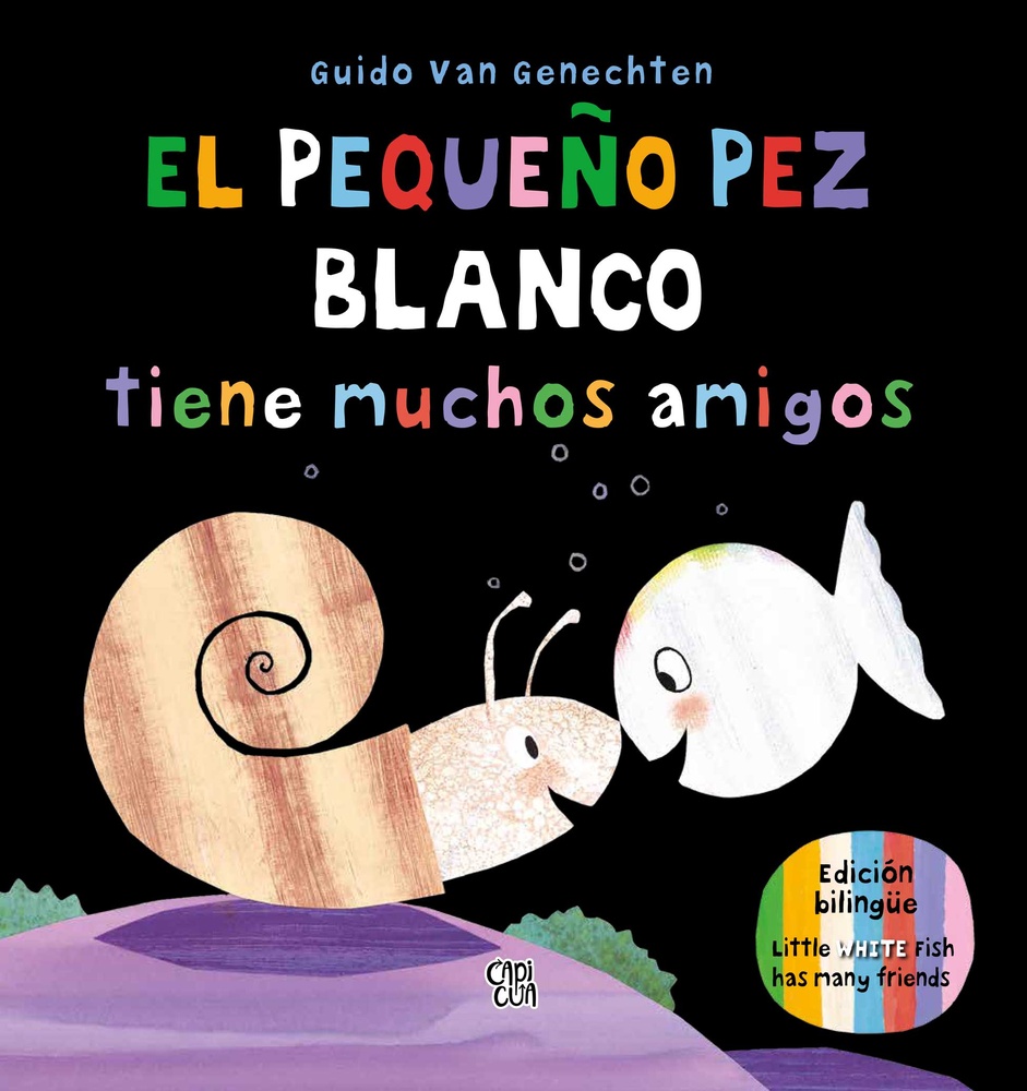 El pequeño pez blanco tiene muchos amigos