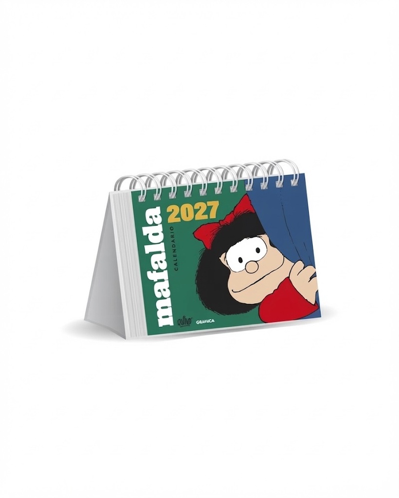 Mafalda 2027 Calendario de Escritorio Verde sin Caja